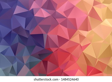 Light Red, Yellow vector polygon abstract layout. Triangular geometric sample with gradient.  Template for cell phone's backgrounds.