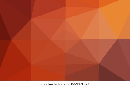 Light Red, Yellow vector polygon abstract backdrop. A completely new color illustration in a vague style. Triangular pattern for your business design.