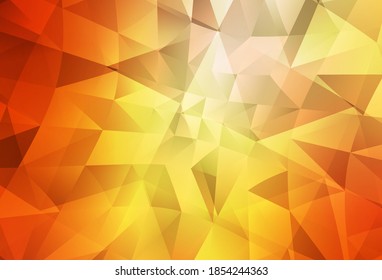 Light Red, Yellow vector polygon abstract layout. Triangular geometric sample with gradient.  A completely new design for your leaflet.