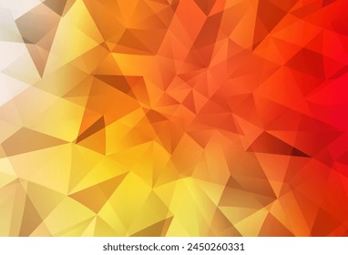 Light Red, Yellow vector polygon abstract background. Polygonal abstract illustration with gradient. Polygonal design for your web site.