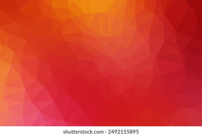 Light Red, Yellow vector polygon abstract background. A completely new color illustration in a vague style. New texture for your design.