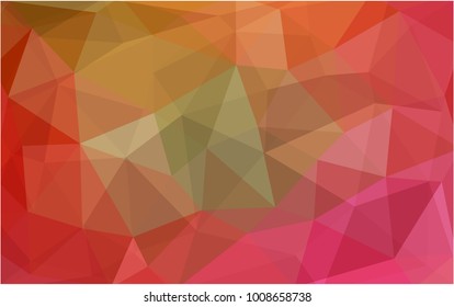 Light Red, Yellow vector polygonal illustration, which consist of triangles. Triangular design for your business. Creative geometric background in Origami style with gradient