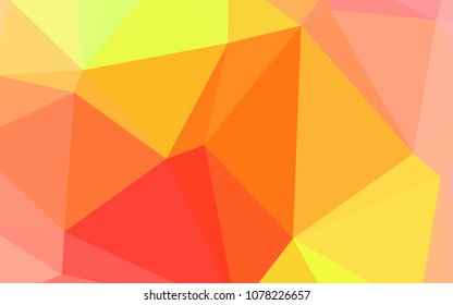 Light Red, Yellow vector polygonal pattern. Polygonal abstract illustration with gradient. That pattern can be used as a part of a brand book.