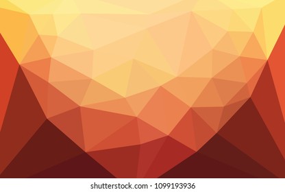 Light Red, Yellow vector polygonal pattern with a heart in a centre. Elegant polygonal illustration with gradient. A completely new design for your leaflet.