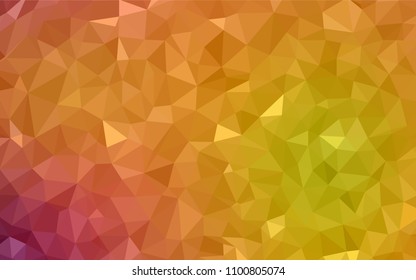 Light Red, Yellow vector polygonal background. Creative geometric illustration in Origami style with gradient. Best triangular design for your business.