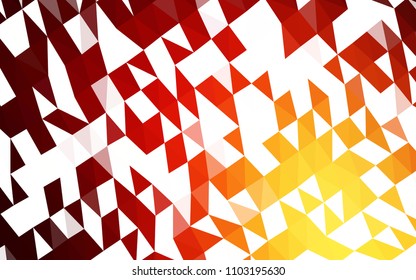 Light Red, Yellow vector polygonal template. Triangular geometric sample with gradient.  A new texture for your design.