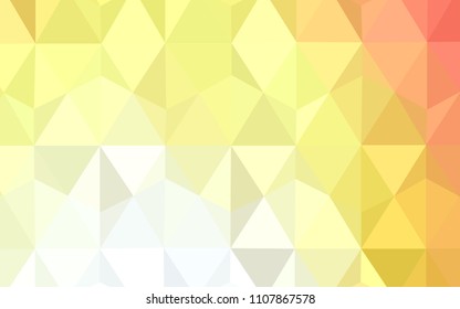 Light Red, Yellow vector polygonal template. A completely new color illustration in a polygonal style. New template for your brand book.