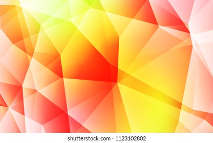 Light Red, Yellow vector polygonal background. Modern abstract illustration with triangles. Completely new template for your banner.