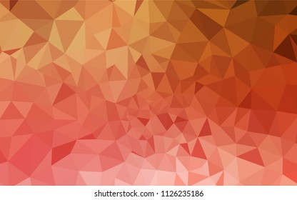 Light Red, Yellow vector polygonal pattern. Elegant bright polygonal illustration with gradient. Pattern for a brand book's backdrop.