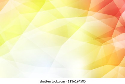 Light Red, Yellow vector polygonal background. Colorful illustration in polygonal style with gradient. Triangular pattern for your design.