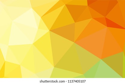 Light Red, Yellow vector polygonal background. Triangular geometric sample with gradient.  Triangular pattern for your design.