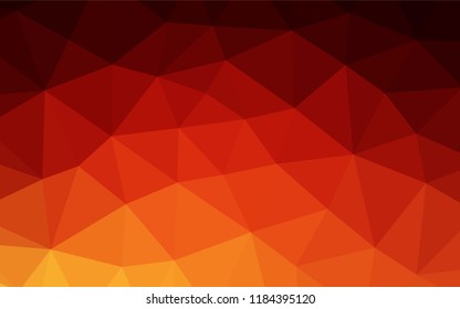 Light Red, Yellow vector polygonal background. Shining illustration, which consist of triangles. The best triangular design for your business.