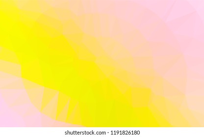 Light Red, Yellow vector polygonal background. Modern geometrical abstract illustration with gradient. The best triangular design for your business.