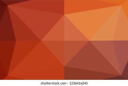 Light Red, Yellow vector polygonal template. Brand new colored illustration in blurry style with gradient. Triangular pattern for your business design.