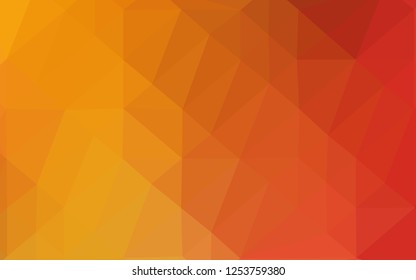 Light Red, Yellow vector polygonal pattern. Triangular geometric sample with gradient.  Completely new template for your business design.