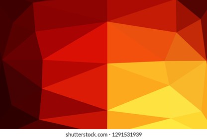 Light Red, Yellow vector polygonal template. Geometric illustration in Origami style with gradient. Polygonal design for your web site.