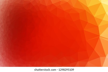 Light Red, Yellow vector polygonal background. Shining illustration, which consist of triangles. New texture for your design.