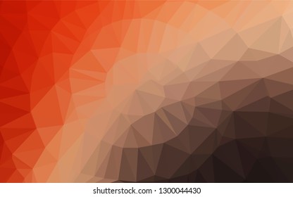 Light Red, Yellow vector polygonal template. Modern geometrical abstract illustration with gradient. Triangular pattern for your business design.