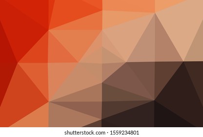 Light Red, Yellow vector polygonal pattern. Shining illustration, which consist of triangles. Textured pattern for background.