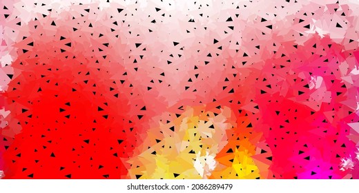 Light red, yellow vector polygonal pattern. Smart illustration in facet style with abstract triangles. Sample for your designs.