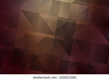 Light Red, Yellow vector polygonal pattern. Triangular geometric sample with gradient.  Completely new template for your banner.