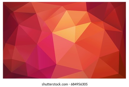 Light Red, Yellow vector polygonal illustration, which consist of triangles. Triangular design for your business. Creative geometric background in Origami style with gradient