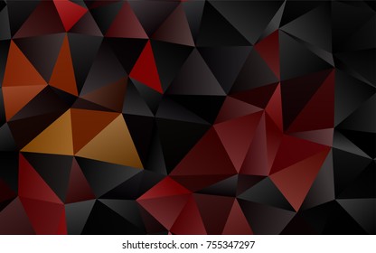 Light Red, Yellow vector polygonal background. Glitter abstract illustration with an elegant design. Triangular pattern for your business design.