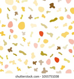 Light Red, Yellow vector seamless pattern with liquid shapes. Creative illustration in halftone marble style with gradient. A completely new memphis design for your business.
