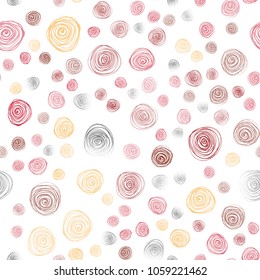 Light Red, Yellow vector seamless natural elegant template. An elegant bright illustration with flowers in Natural style. Hand painted design for web, leaflet, textile.