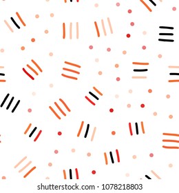 Light Red, Yellow vector seamless texture with elements of lines. Colorful seamless gradient with lines and signs of maths. Template for business cards, websites.