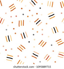 Light Red, Yellow vector seamless layout with simple elements. Seamless Illustration with set of abstact gradient lines. Pattern for design of fabric, wallpapers.