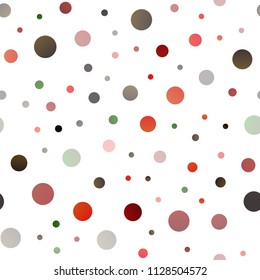 Light Red, Yellow vector seamless texture with disks. Blurred decorative design in abstract style with bubbles. The pattern can be used for beautiful websites.