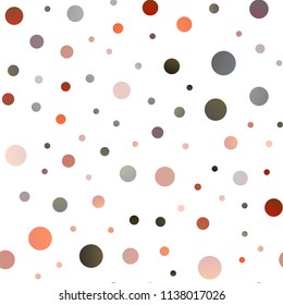 Light Red, Yellow vector seamless texture with disks. Glitter abstract illustration with blurred drops of rain. The pattern can be used for ads, leaflets of liquid.