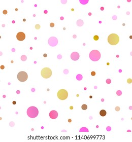 Light Red, Yellow vector seamless background with dots. Beautiful colored illustration with blurred circles in nature style. The pattern can be used for ads, leaflets of liquid.