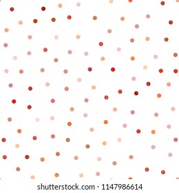 Light Red, Yellow vector seamless cover with spots. Illustration with set of shining colorful abstract circles. The pattern can be used for ads, leaflets of liquid.