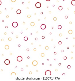 Light Red, Yellow vector seamless cover with spots. Blurred bubbles on abstract background with colorful gradient. Pattern can be used for futuristic ad, booklets.