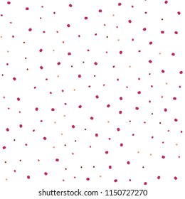 Light Red, Yellow vector seamless pattern with spheres. Abstract illustration with colored bubbles in nature style. Pattern for trendy fabric, wallpapers.