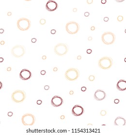 Light Red, Yellow vector seamless template with circles. Modern abstract illustration with colorful water drops. Beautiful design for your business advert.