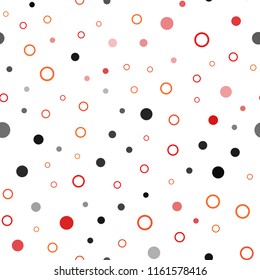 Light Red, Yellow vector seamless texture with disks. Abstract illustration with colored bubbles in nature style. Template for business cards, websites.