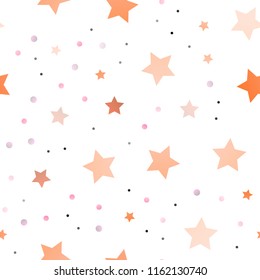 Light Red, Yellow vector seamless background with colored stars. Shining colored illustration with stars. The pattern can be used for new year ad, booklets.