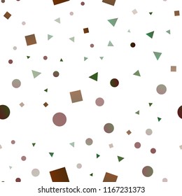 Light Red, Yellow vector seamless pattern in polygonal style with circles. Abstract gradient illustration with circles, triangles, cubes. Pattern for design of window blinds, curtains.
