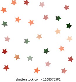 Light Red, Yellow vector seamless pattern with christmas stars. Glitter abstract illustration with colored stars. Best design for your ad, poster, banner.