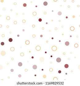 Light Red, Yellow vector seamless background with bubbles. Modern abstract illustration with colorful water drops. Pattern for design of window blinds, curtains.