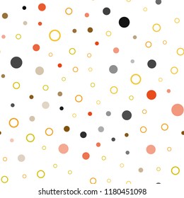 Light Red, Yellow vector seamless layout with circle shapes. Abstract illustration with colored bubbles in nature style. Trendy design for wallpaper, fabric makers.