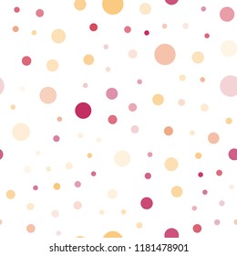 Light Red, Yellow vector seamless backdrop with dots. Abstract illustration with colored bubbles in nature style. Template for business cards, websites.