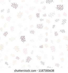 Light Red, Yellow vector seamless abstract pattern with leaves, branches. Colorful illustration in doodle style with leaves, branches. Pattern for design of fabric, wallpapers.