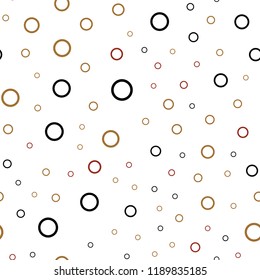 Light Red, Yellow vector seamless template with circles. Modern abstract illustration with colorful water drops. Pattern can be used for ads, leaflets.