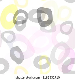 Light Red, Yellow vector seamless texture with disks. Abstract illustration with colored bubbles in nature style. Pattern for design of window blinds, curtains.