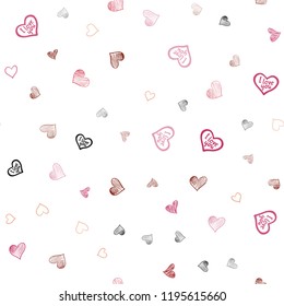 Light Red, Yellow vector seamless layout with sweet hearts. Blurred decorative design in doodle style with hearts. Beautiful design for your business advert of anniversary.