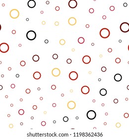 Light Red, Yellow vector seamless layout with circle shapes. Blurred decorative design in abstract style with bubbles. Beautiful design for your business advert.